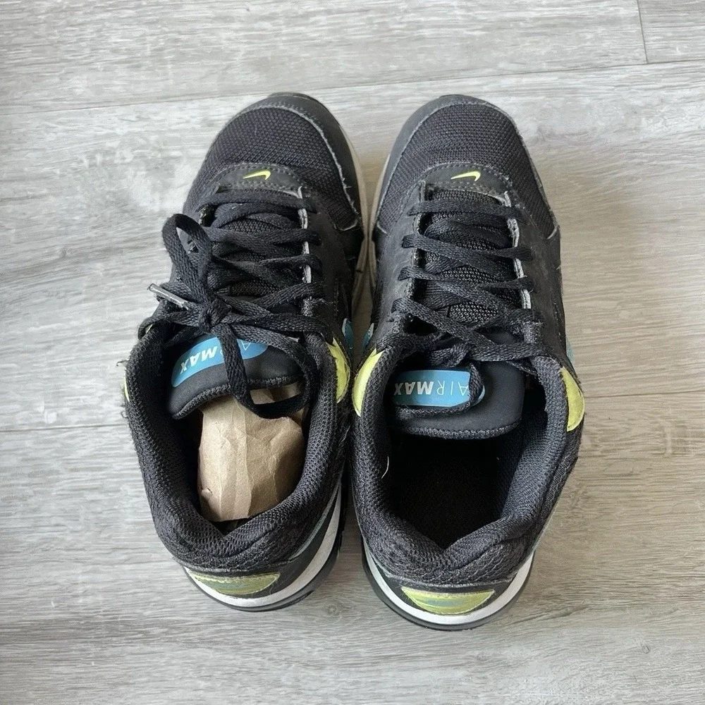 Nike Air Max IVO GS 3Y Black Blue Volt Running Shoes Kids Sneakers 579996-070